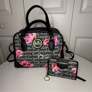 Juicy Couture Pink Floral Purse and Wallet